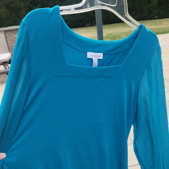 Calvin Klein Teal Blouse - Picture 5 of 16